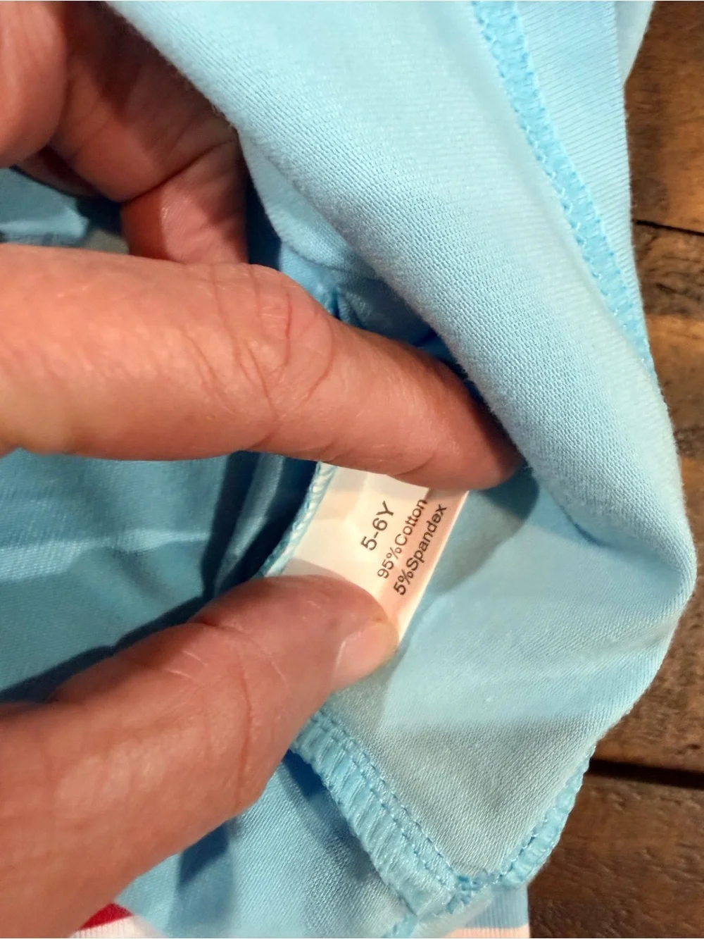 Kids Light Blue Matching Set with Red & White Stripe Shorts
